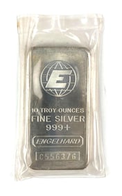 Engelhard 10oz .999 Fine Silver Ingot/ Bar