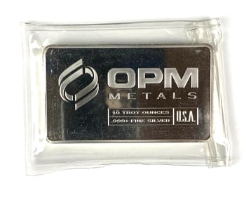 OPM Metals 10 oz .999 Fine Silver Ingot/ Bar