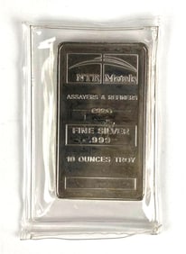 NTR Metals 10 oz .999 Fine Silver Ingot/ Bar