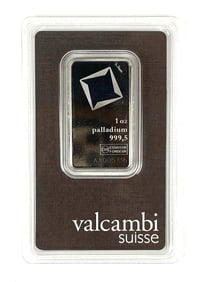 Valcambi Suisse 1 oz .999 Palladium Ingot/ Bar