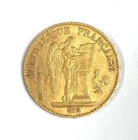 1877 Republique Francaise 20 Franc Lucky Angel 6.5 Gram Gold Coin