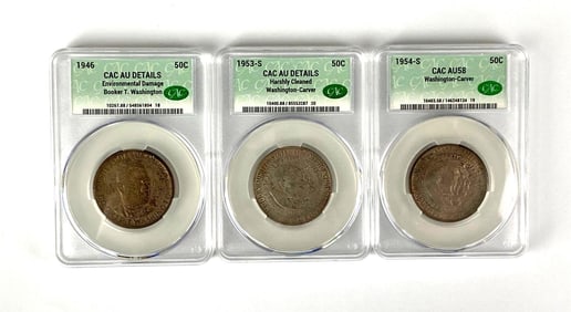 Group of 3 Graded CAC Graded Commemorative Half Dollars