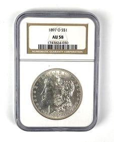 1897 O US Morgan Silver Dollar NGC Graded AU58