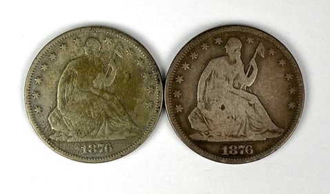 Group of 2 US Seated Liberty Half Dollars
