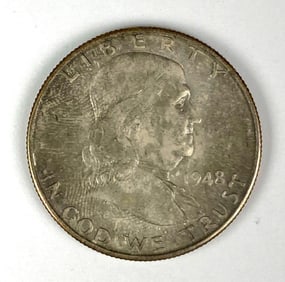 1948 D US Benjamin Franklin Half Dollar
