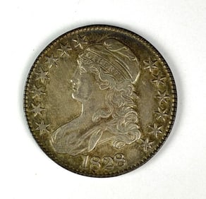 1828 Capped Bust Half Dollar Curl Base 2 Knob