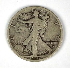 1916 S US Walking Liberty Half Dollar