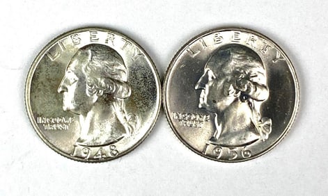 Group of 2 US Washington Silver Quarters