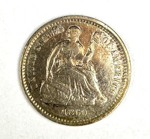 1860 O Seated Liberty Half Dime
