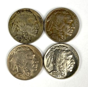 Group of 4 US Buffalo Nickels