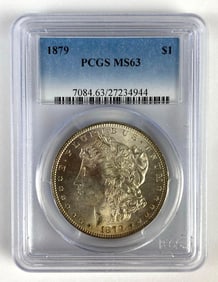 PCGS Graded 1879 US $1 Morgan Silver Dollar MS63