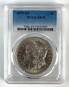 PCGS Graded 1879-CC US $1 Morgan Silver Dollar XF45