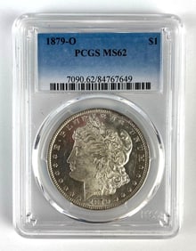 PCGS Graded 1879-O US $1 Morgan Silver Dollar MS62