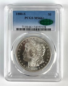 PCGS Graded 1880-S US $1 Morgan Silver Dollar MS66+ CAC