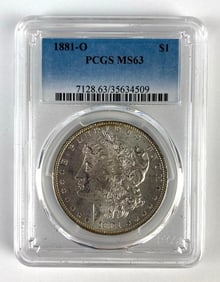 PCGS Graded 1881-O US $1 Morgan Silver Dollar MS63