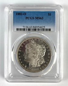 PCGS Graded 1882-O US $1 Morgan Silver Dollar MS63