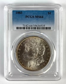 PCGS Graded 1883 US $1 Morgan Silver Dollar MS64
