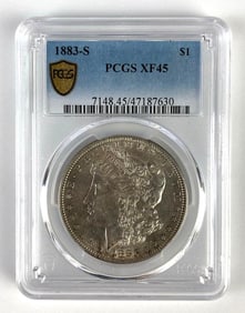 PCGS Graded 1883-S US $1 Morgan Silver Dollar XF45