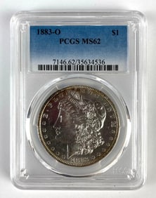 PCGS Graded 1883-O US $1 Morgan Silver Dollar MS62