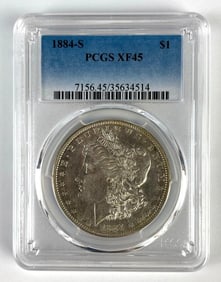 PCGS Graded 1884-S US $1 Morgan Silver Dollar XF45