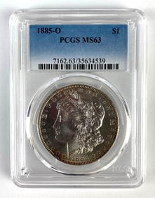 PCGS Graded 1885-O US $1 Morgan Silver Dollar MS63