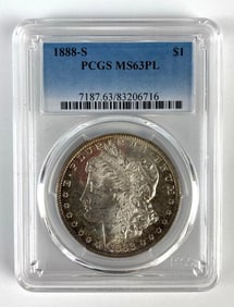 PCGS Graded 1888-S US $1 Morgan Silver Dollar MS63PL