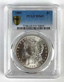 PCGS Graded 1889 US $1 Morgan Silver Dollar MS65