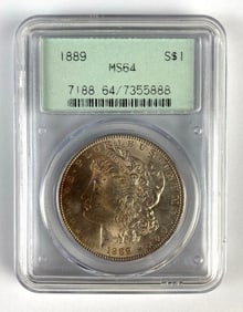 PCGS Graded 1889 US $1 Morgan Silver Dollar MS64