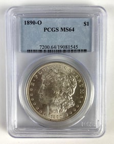 PCGS Graded 1890-O US $1 Morgan Silver Dollar MS64