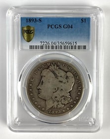 PCGS Graded 1893-S US $1 Morgan Silver Dollar G04