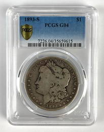 PCGS Graded 1893-S US $1 Morgan Silver Dollar G04