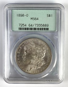 PCGS Graded 1898-O US $1 Morgan Silver Dollar MS64