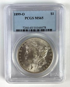 PCGS Graded 1899-O US $1 Morgan Silver Dollar MS65
