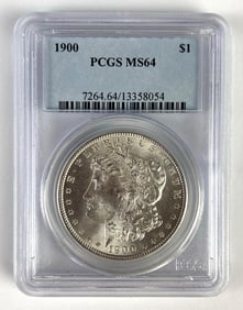 PCGS Graded 1900 US $1 Morgan Silver Dollar MS64