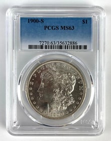 PCGS Graded 1900-S US $1 Morgan Silver Dollar MS63