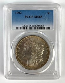 PCGS Graded 1902 US $1 Morgan Silver Dollar MS65