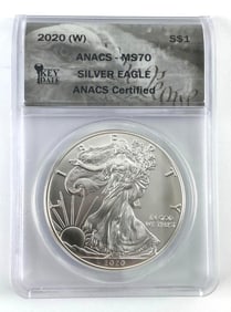 ANACS Graded 2020W US $1 American Silver Eagle MS70
