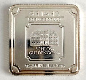 Geiger Edelmetalle Schloss Guldengossa 10 Gram .999 Silver Ingot/ Bar