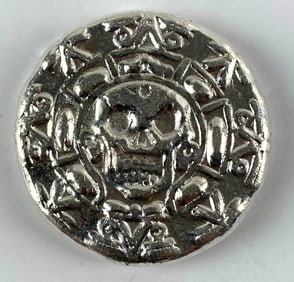Hand Poured Pirate Coin  2.25 oz .999 Silver Round