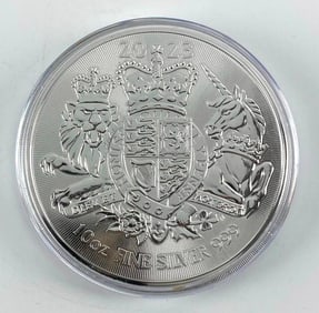 2023 British 10 Pound Royal Arms 10 oz .999 Fine Silver Coin