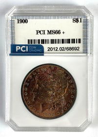 PCI Graded 1900 US $1 Morgan Silver Dollar MS66+
