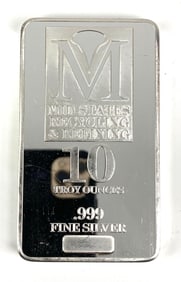 Mid-State Recycling and Refining 10 oz .999 Fine Silver Ingot/ Bar