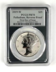 PCGS Graded 2019 W $25 US Eagle 1 oz .9995 Palladium Coin PR70