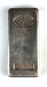 RARE EARLY Johnson Matthey 32.16 oz .999 Sliver Ingot/Bar