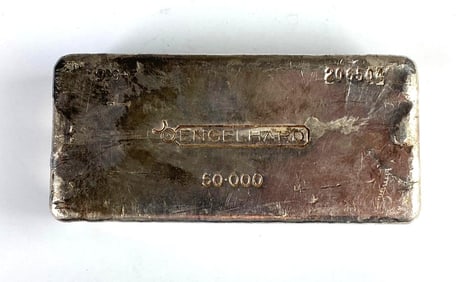RARE BULLSEYE Engelhard 50 oz .999 Silver Ingot/Bar