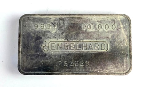 BULLSEYE Engelhard 10 oz .999 Silver Ingot/ Bar