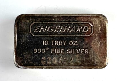 Engelhard 10 oz .999 Fine Silver Ingot/Bar