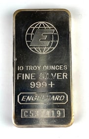 Engelhard 10 oz .999 Fine Silver Ingot/Bar