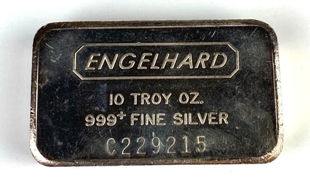 Engelhard 10 oz .999 Fine Silver Ingot/Bar