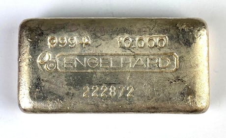 Very Early Bullseye Engelhard 10 oz .999 Silver Ingot/Bar